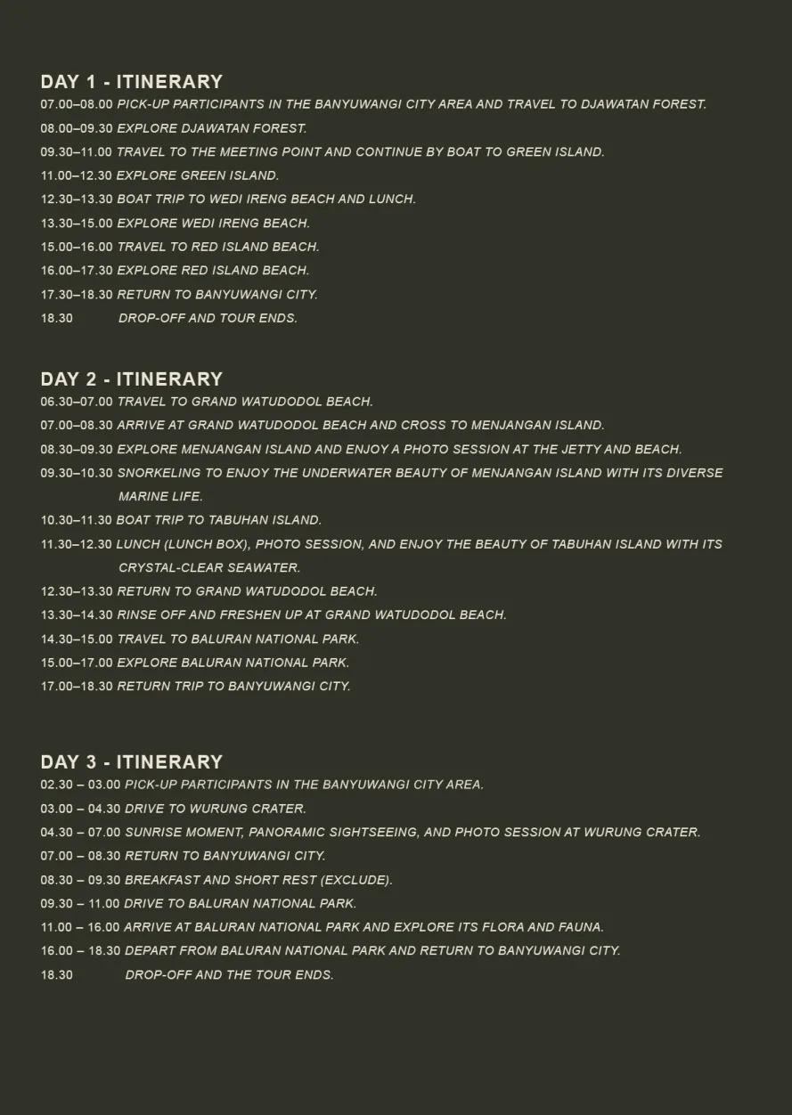 3 Day Private Trip — Option 3